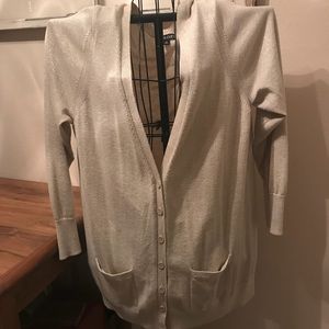 A.N.A. Metallic Gold Boyfriend Cardigan 2X